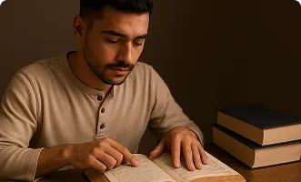 Jovem estudando